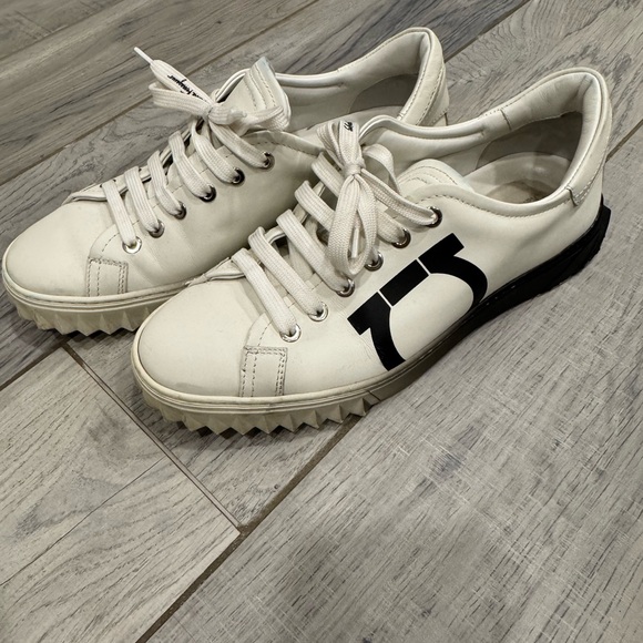 Salvatore Ferragamo Cube leather low-top sneakers size 8 - Picture 11 of 13